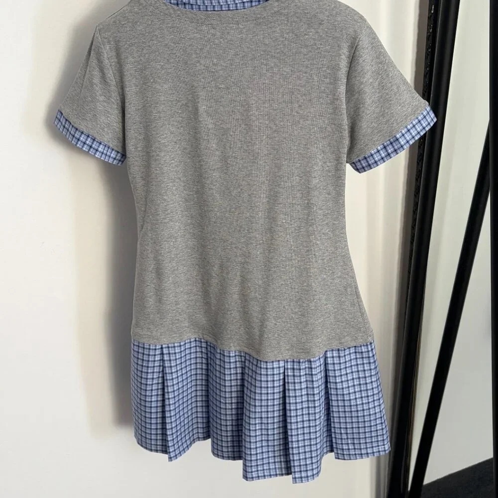 Miu Miu new faux two-piece plaid patchwork dress - Picture 6 of 9